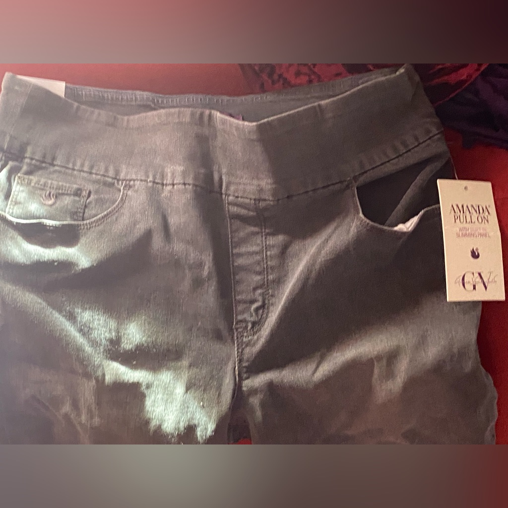 Brand New Gloria Vanderbilt Stretch 14 Grey Jeans 58 Tight Fitting Slimming